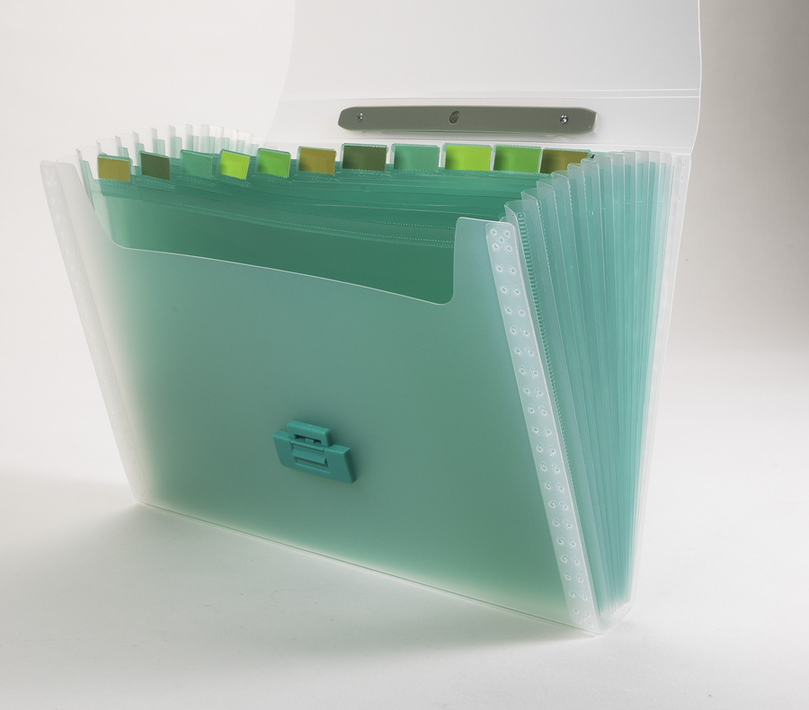 Expanding file interior keeps you mightily organized on-the-go!