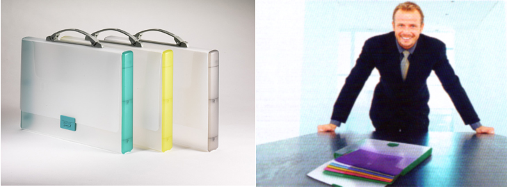Tarifold translucent briefcases.